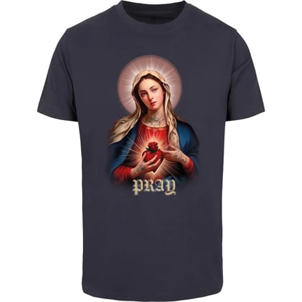 Mister Tee - Praying Mary Heren Tshirt - M - Donkerblauw