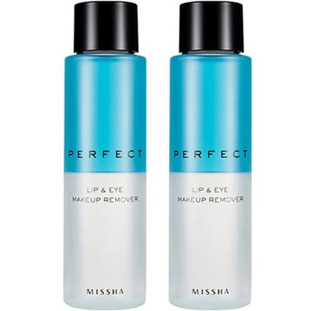 MISSHA Perfect Lip & Eye Make-up Remover 155 ml × 2 Stuks blue