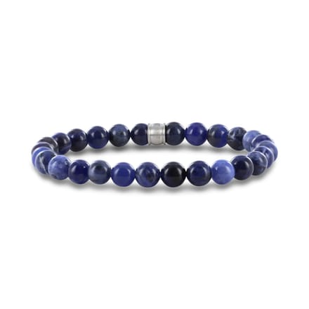 Frank 1967 7FB-0670 Armband Sodaliet Beads 8mm - 20cm - Staal - Blauw