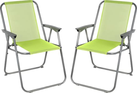 Sunnydays Picnic camping/strand stoel - 4x - aluminium - inklapbaar - groen - L53 x B55 x H75 cm