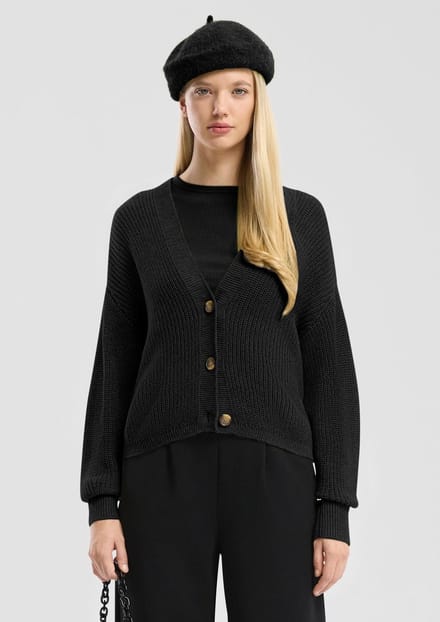 Dames katoenmix cardigan QS
