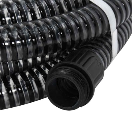vidaXL Zuigslang met messing koppelingen 1,1'' 7 m PVC zwart