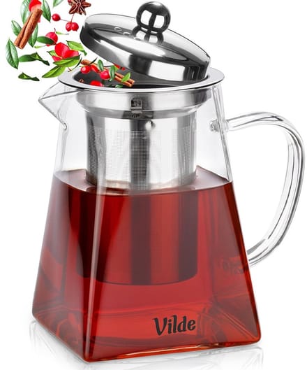 Theepot met Filter Glas Hittebestendig 730 ml - Koffie- en Thee Pot - Infuser - Theezeef - Filter - Zeef