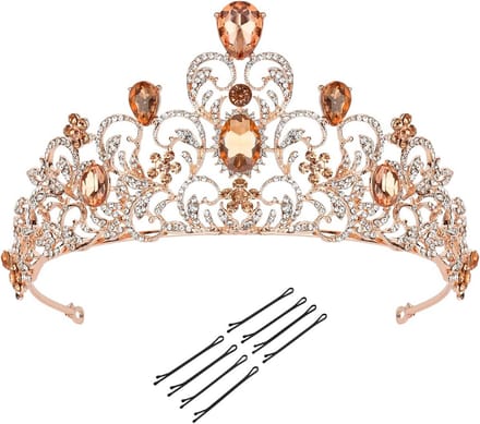 Zilveren Kroon met Roze Strass Steentjes