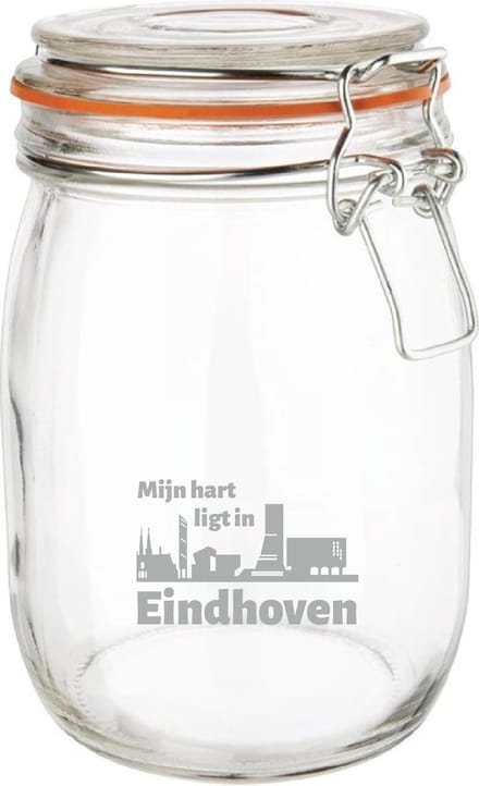 Gegraveerde Weckpot 1 ltr. Eindhoven