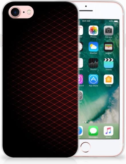 iPhone SE 2022 | SE 2020 | 8 | 7 TPU bumper Geruit Rood