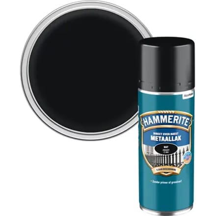 Hammerite - Metaallak Mat (Spray) - Zwart - 400 Ml