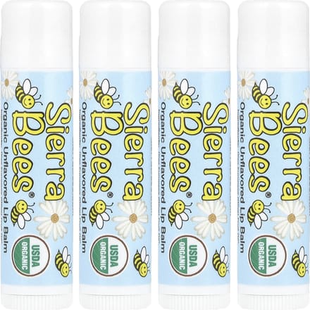 Sierra Bees, Biologische Lippenbalsem, Geurloos, 4 Stuks, 15 oz (4,25 gram) Elk yellow