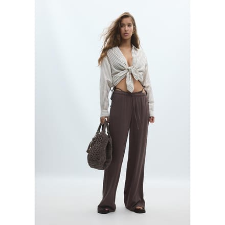 Stradivarius Overhemd met linnenlook  Steen L