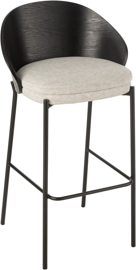 J-Line barstoel Lone - multiplex/metaal - zwart/grijs