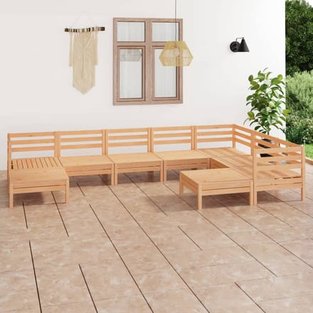 vidaXL - 9-delige - Loungeset - massief - grenenhout