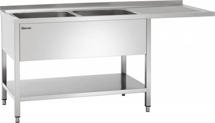 Spoelcentrum - 700 - 180cm Breed - 2 Bakken Links - Bartscher 306360 - Horeca & Professioneel