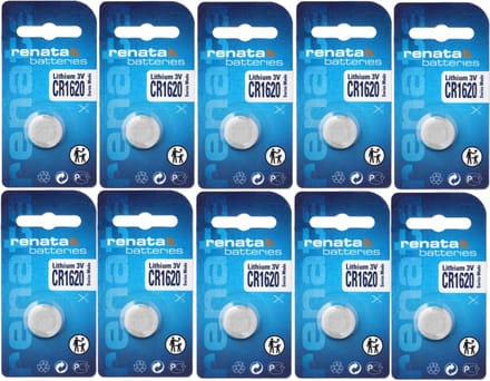 Renata - Knoopcel Lithium - CR1620 - 3V - 10 stuks