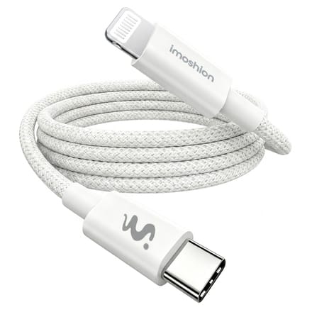 imoshion Braided USB-C naar geschikt voor Lightning kabel 30W - 2 meter - Wit