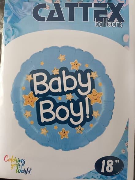 Cattex folieballon baby boy 45cm