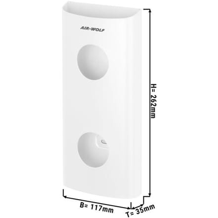 AIR-WOLF Hygiënezakjesdispenser voor maximaal 25 hygiënezakjes - RVS Wit Wit