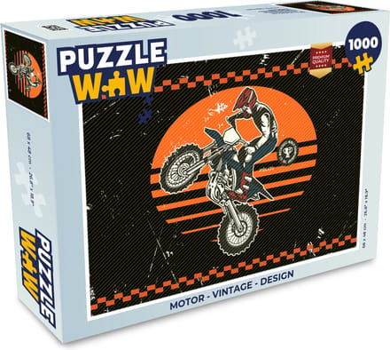 Puzzel Motor - Vintage - Design - Legpuzzel - Puzzel 1000 stukjes volwassenen