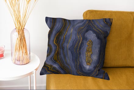Sierkussens - Kussentjes Woonkamer - 45x45 cm - Geode - Agaat - Black & gold