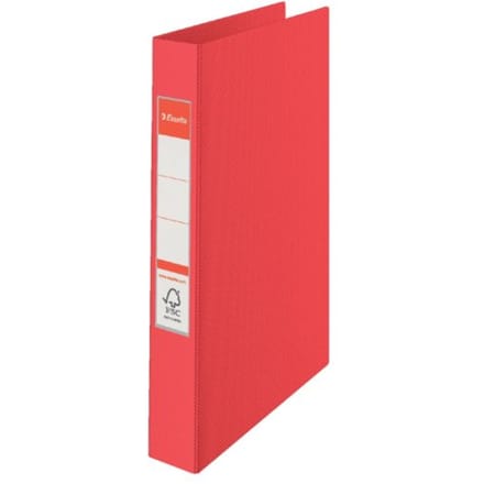 Esselte Vivida Kunststof 23-Rings Ringband - voor A4 Documenten - Rugbreedte van 42mm - Rood