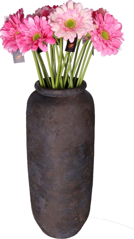 Kunstbloemen boeket Gerbera - 5x - 72 cm - lichtroze/roze - real touch - kunst zijdebloem