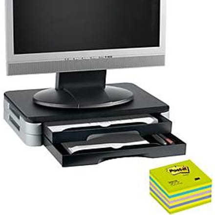 Monitor-/printerstandaard + Post-it blok neongroen 76x76 mm, GRATIS