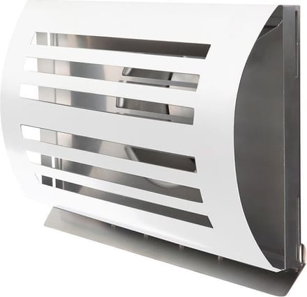 Weha overdrukrooster Delta Ø150mm, rvs 304 Wit met terugslagklep