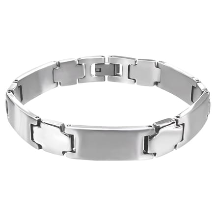 Heren armband rvs half mat