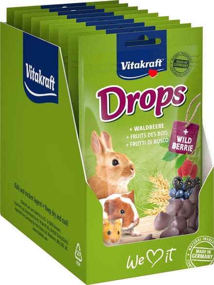 Vitakraft Drops met bosbessen - Knaagdiersnacks - 9x75 gram