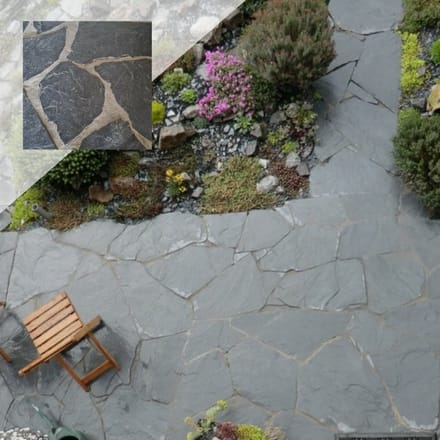 +Garden® Flagstones zwart Karistos 20-35mm P/M²