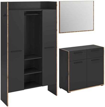 Bueno Garderobekast Basalt Melamine Trim NoxOak NB - 37x215x189cm