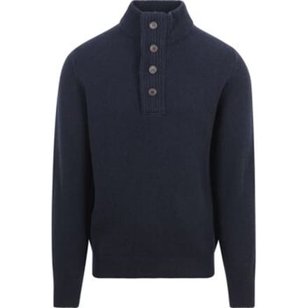 Barbour Trui Wol Patch Navy - Maat S - Heren - Quarter zip