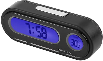 Digitale Klok - Mini Thermometer - Auto Interieur - 2-in-1 Functie - 7.5 cm - Zwart