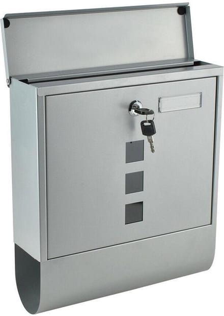 Brievenbus Wand Hangend - Maxorit Brify - Postbus Mailbox - Wandbrievenbus - Krantenrol - RVS - Zilver