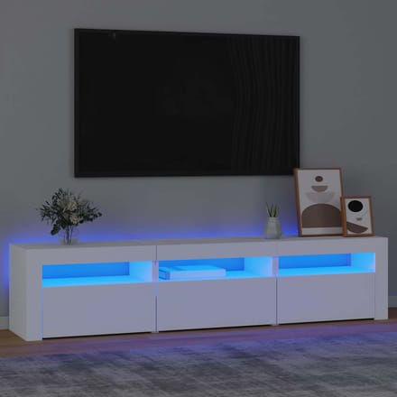 vidaXL - Tv-meubel - met - LED-verlichting - 180x35x40 - cm - wit