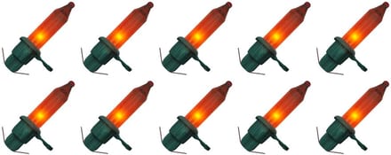 OE Lightning Reserve Kerstlampjes - 10 stuks - Groene Insteek Fitting - 2.5V/0.425W - Rood Licht