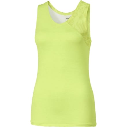 PUMA Studio Graphic Mesh Tank Dames Sporttop - Sunny Lime - Maat XS