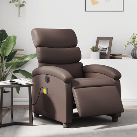 vidaXL - Massagestoel - verstelbaar - elektrisch - kunstleer - bruin
