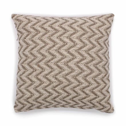 Ancient Wisdom - Sierkussenhoes - Kussenhoes visgraatpatroon grijs katoen 40x40cm - decoratie - interieur - hoezen - woonaccessoires - kussens