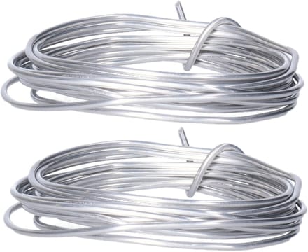 Hobby draad - 2x - hobby en knutsel draad - 2 mm x 200 cm - Bloemendraad/aluminiumdraad - zilver
