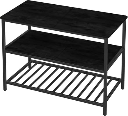 Hoppa! | Keukeneiland | Zwart - Staal – 120 x 52 x 90 cm (BxDxH)