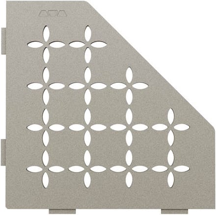 Schlüter Shelf-E-S2 planchet 19,5x19,5 cm floral aluminium structuur-gecoat steengrijs
