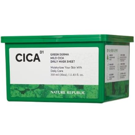 Nature Republic Green Derma Mild Cica Dagelijkse Masker (30 vellen) white