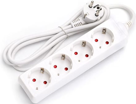 Stekkerdoos - Verlengsnoer - Igia Wayne - 3680W - 4 Stopcontacten - 1.5 Meter - Wit | Nederland