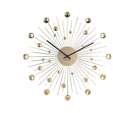 Karlsson Wandklok Sunburst - Kristal, Goud - Large - Ø50cm - Scandinavisch