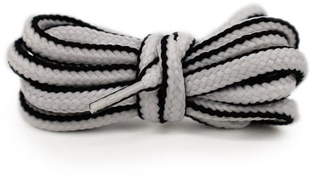 Van Bommel veters – Braided Laces wit/zwart 90cm