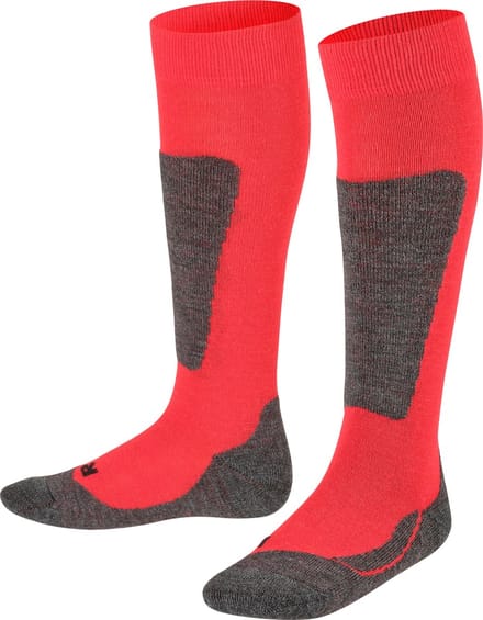 FALKE Active Ski warm dik wol functioneel materiaal skisokken kinderen rood - maat 35-38