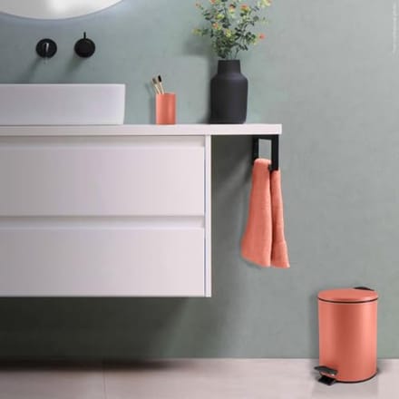 Compacte Terracotta Vuilnisemmer voor Badkamer – 3 Liter
