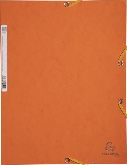 Exacompta 25x Elastomap 3 kleppen in glanskarton 400g/m2 - A4 - Oranje - 55504E