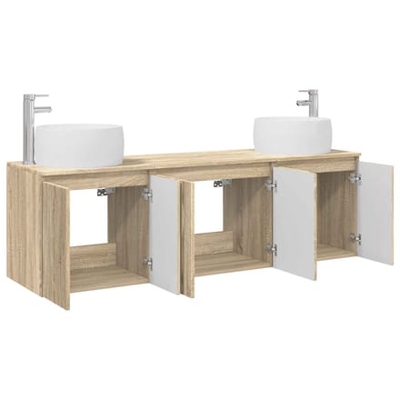 vidaXL - Badkamerkast - set - 3 - st - Sonoma - Eiken - 161,5 - x - 44,5 - x - 80 - cm