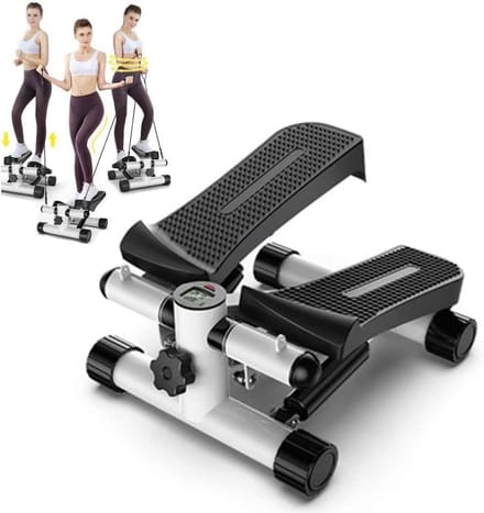 Mini Stepper - Hometrainer Fitness - Cardio Training - Stille Hydraulische - 150 kg Belasting - Wit
